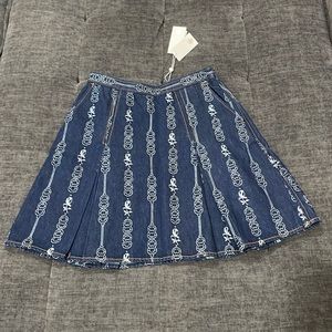 Tory Burch pleated jean skirt